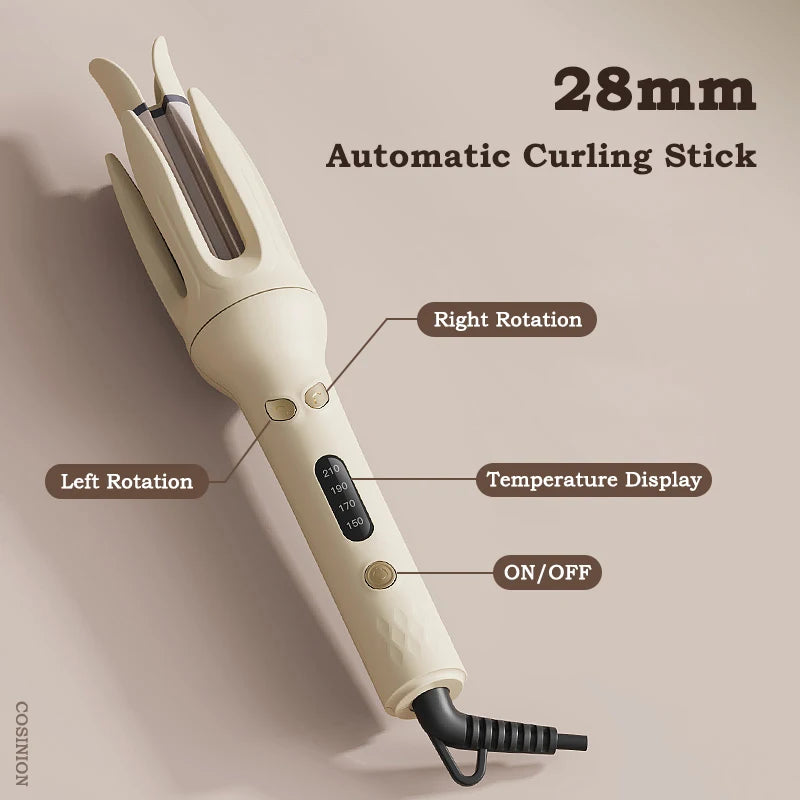 Automatic Hair Curler – 28mm Ceramic Barrel with Negative Ions