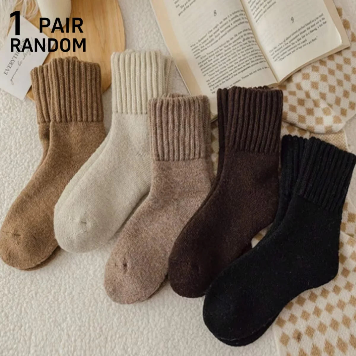 Thickly-Lined and Warm Circular Knit Woman Socks